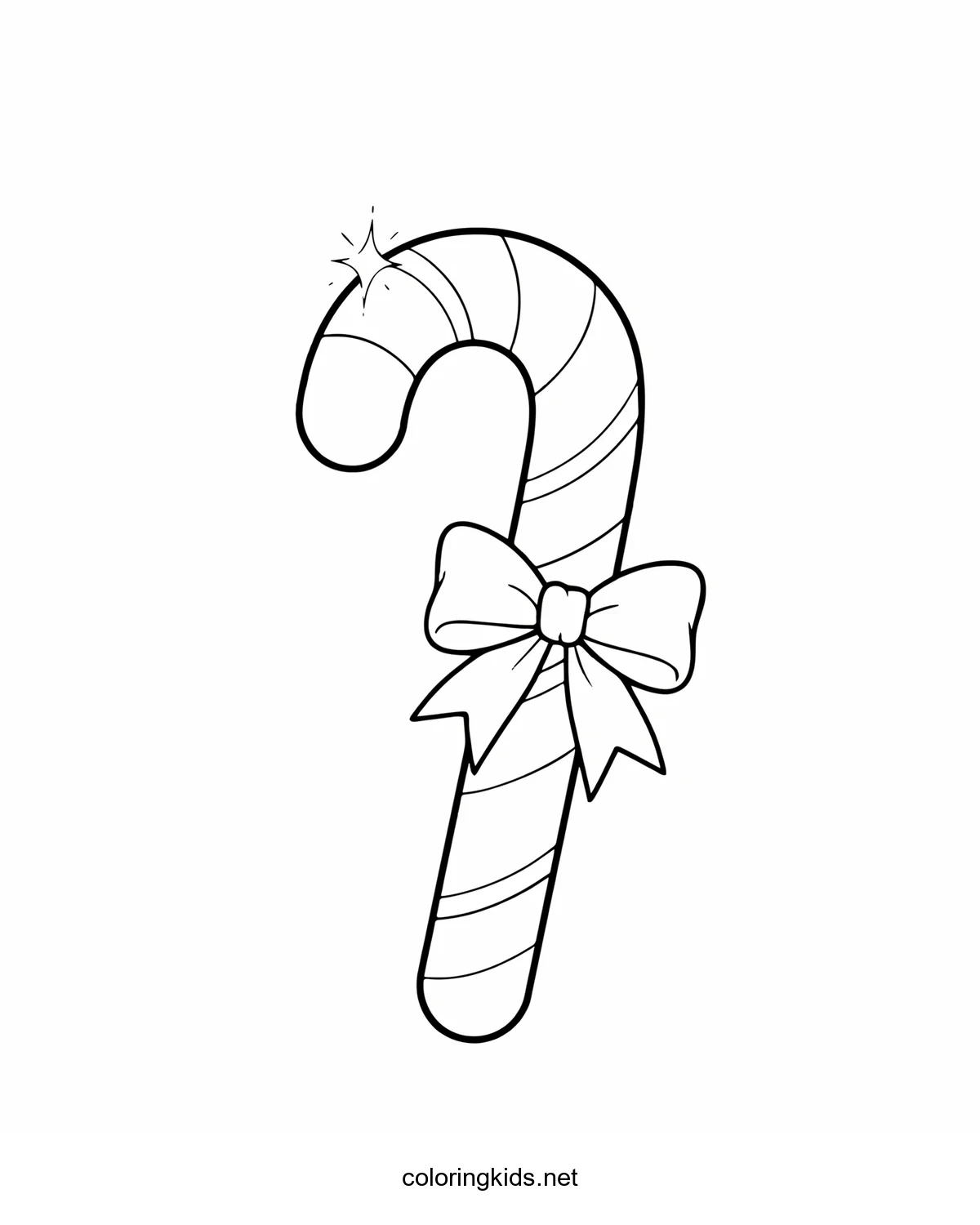 Candy Cane coloring pages for kids, printable free