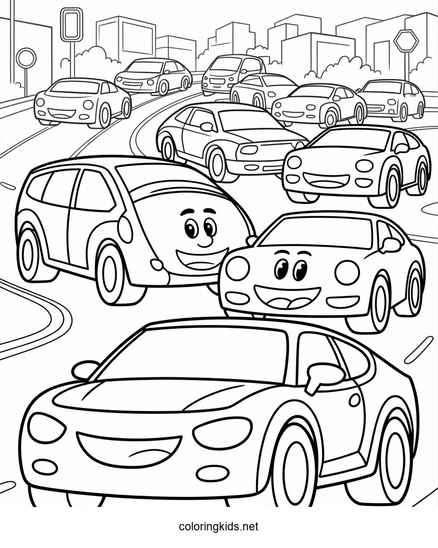 Cartoon Cars logo coloring pages online (Logos of cars cartoon coloring pages)