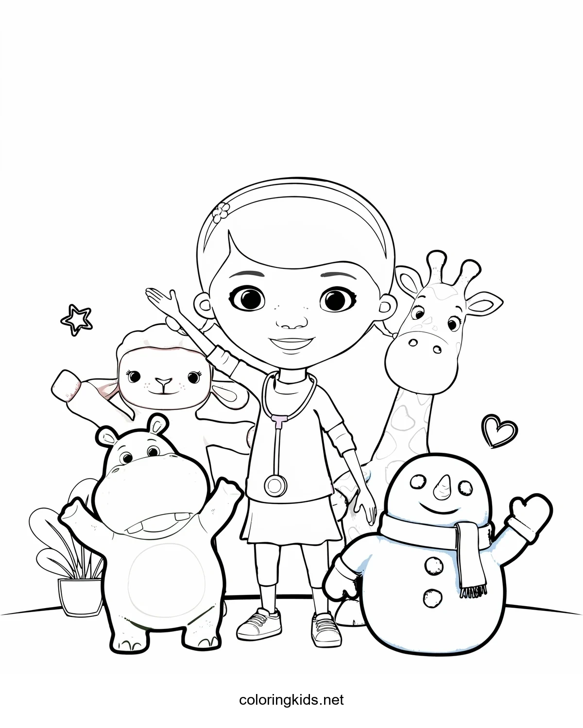 Doc McStuffins – Playtime coloring pages for kids, printable free