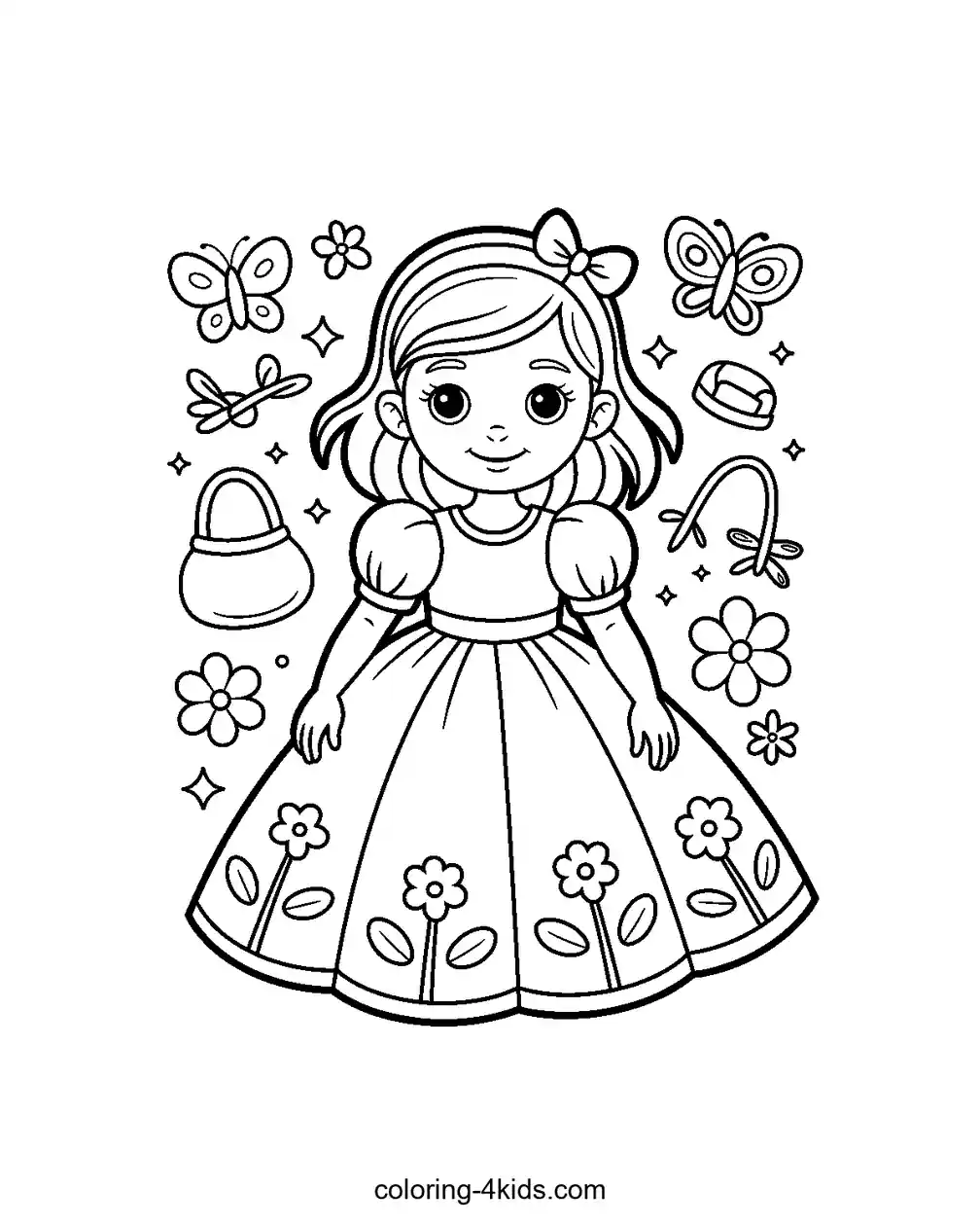 dress coloring page 25 Floral Grayscale Pages Dress Coloring Book: 30 Beautiful