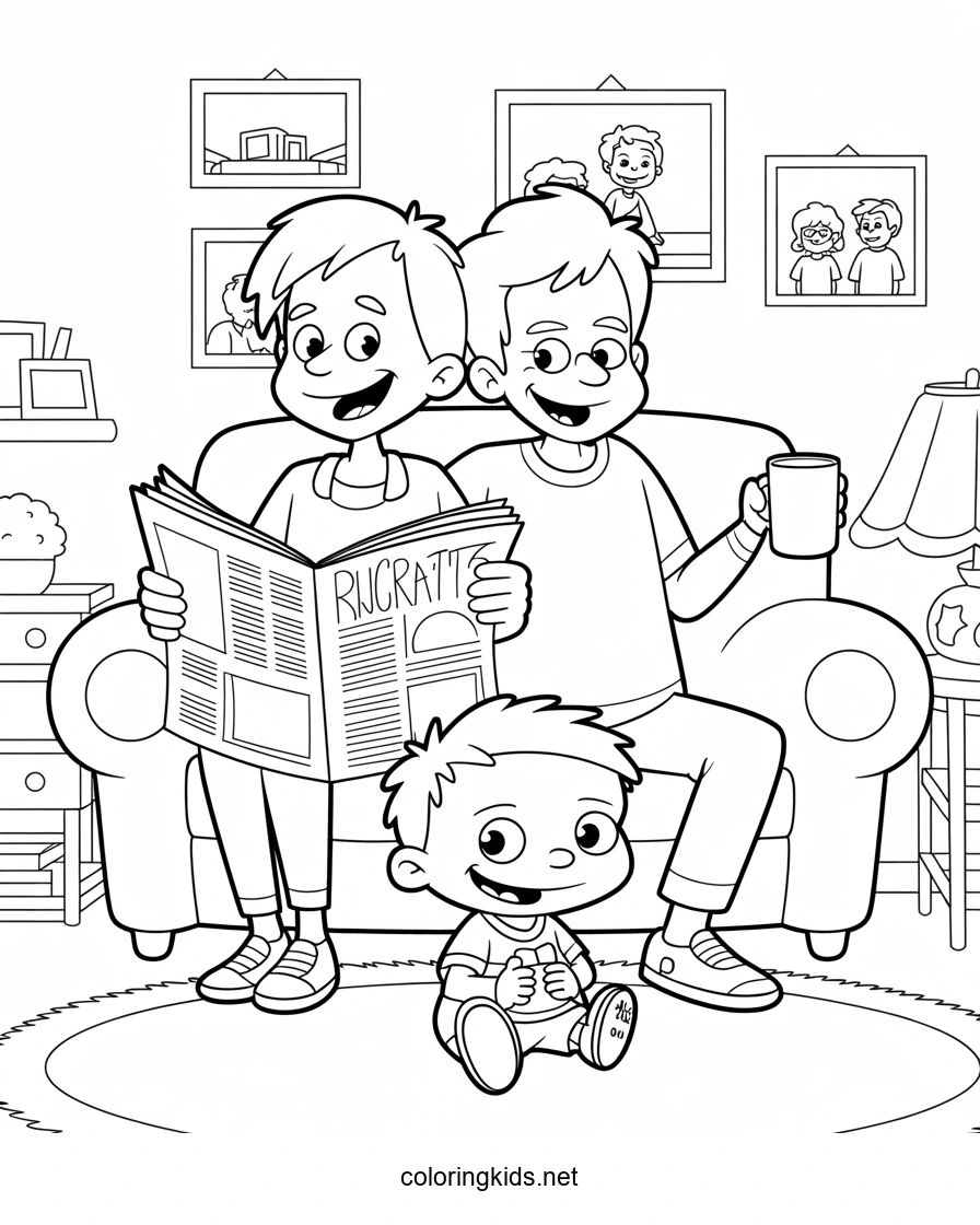 Dylan and parents coloring pages for kids, printable…
