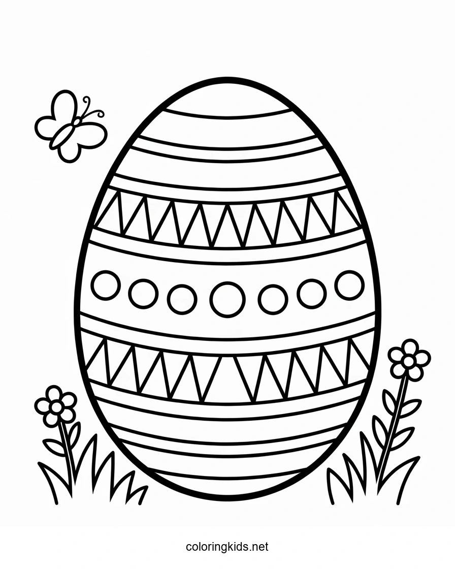 Easter Egg Coloring Pages for Kids, Printables
