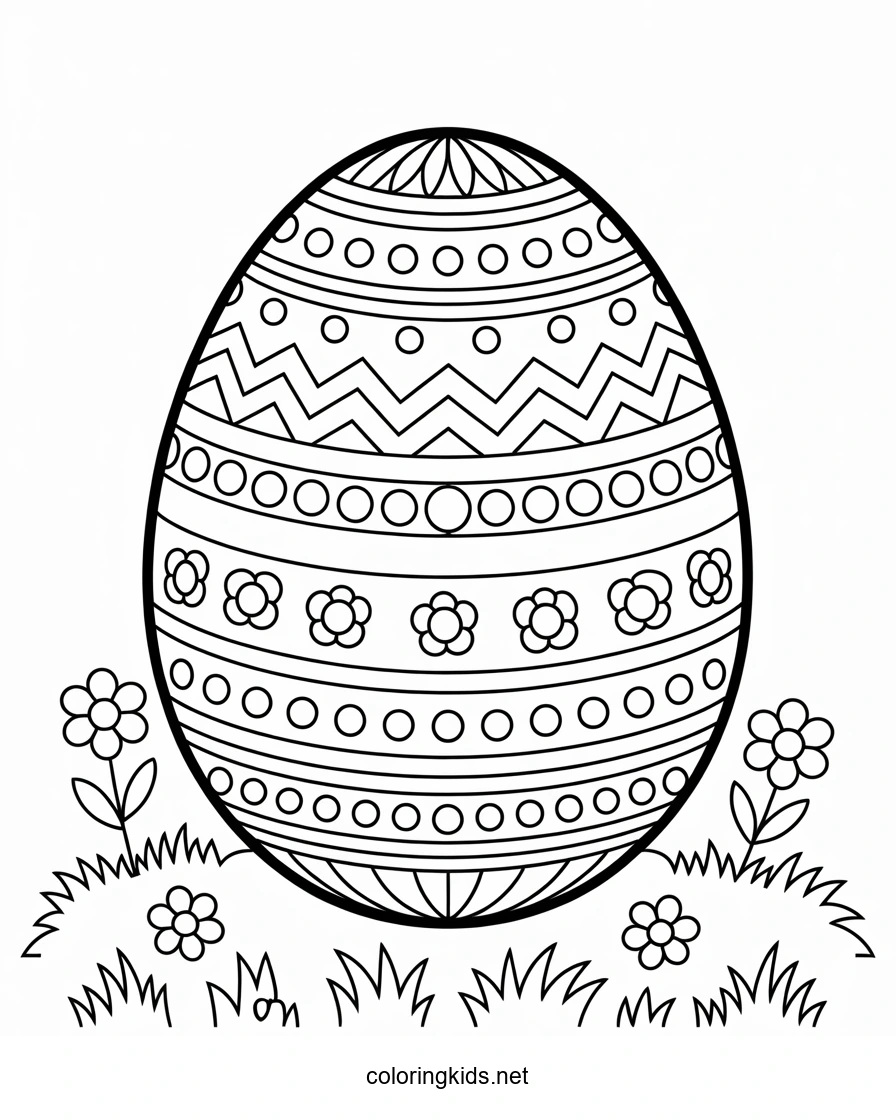 Easter Egg Coloring Pages for Kids, Printables