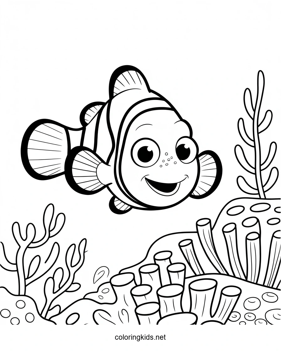 Finding Nemo coloring pages for kids, printable free