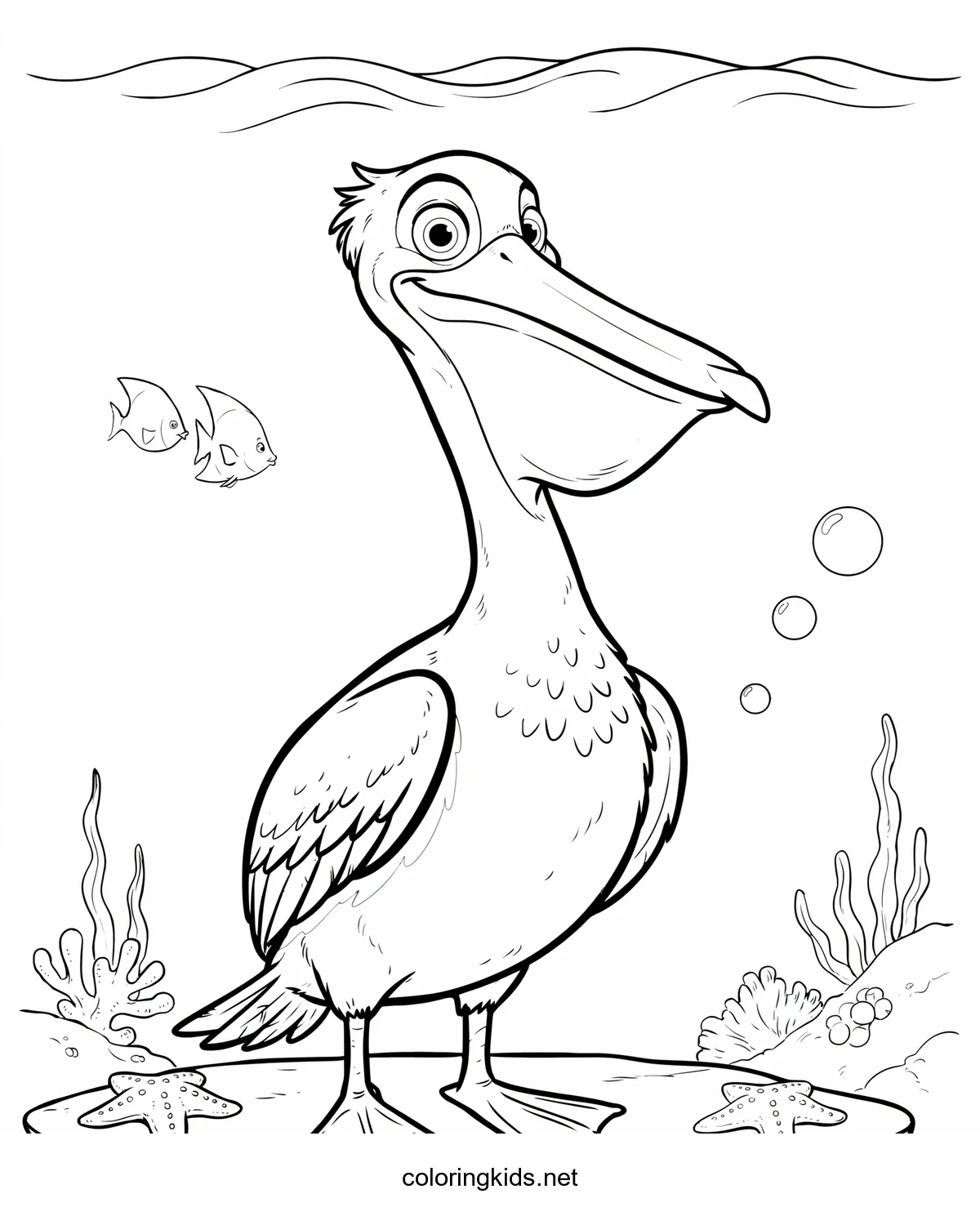 Finding Nemo – Nigel coloring pages for kids, printable free