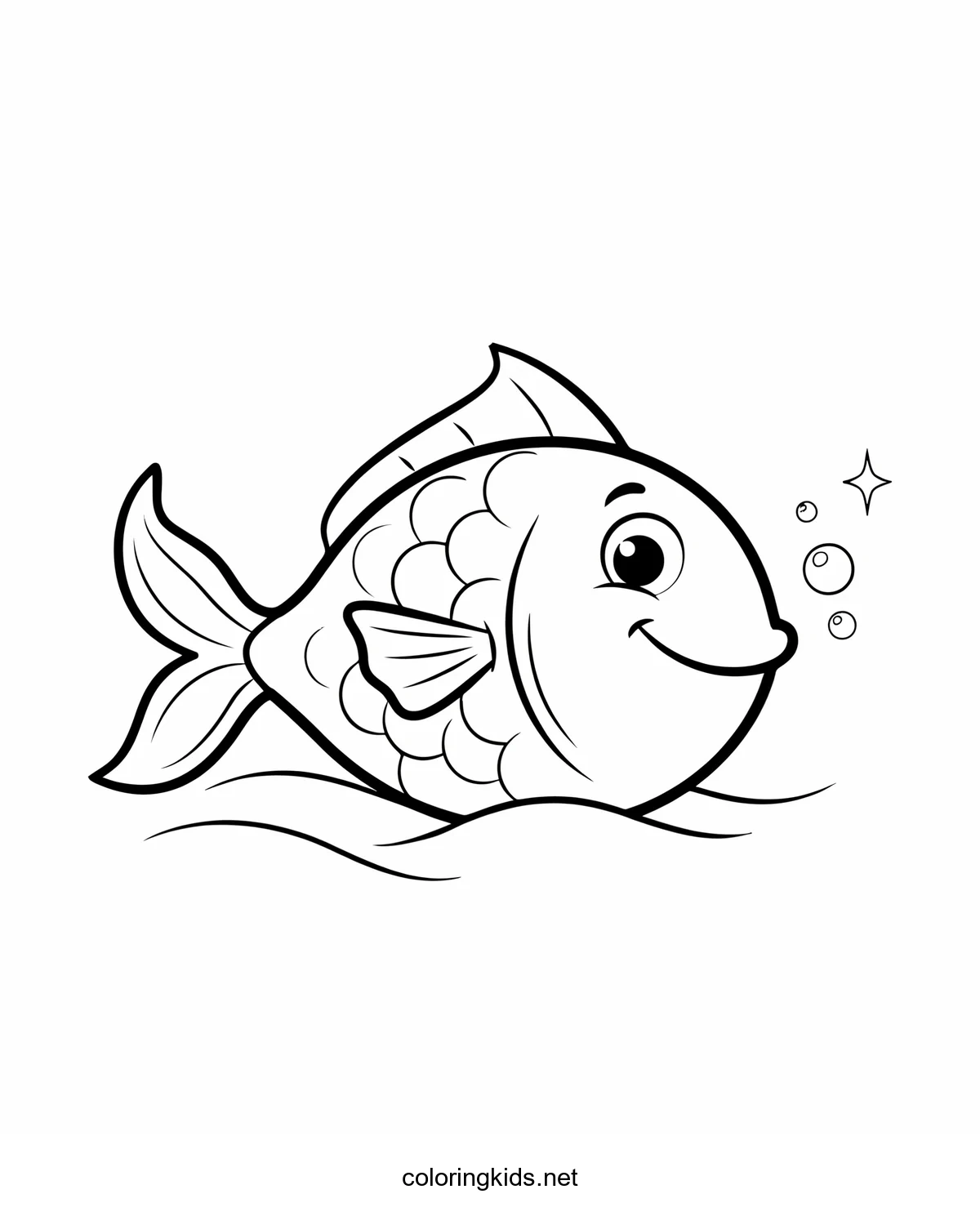 Fish coloring pages for kids, printable free