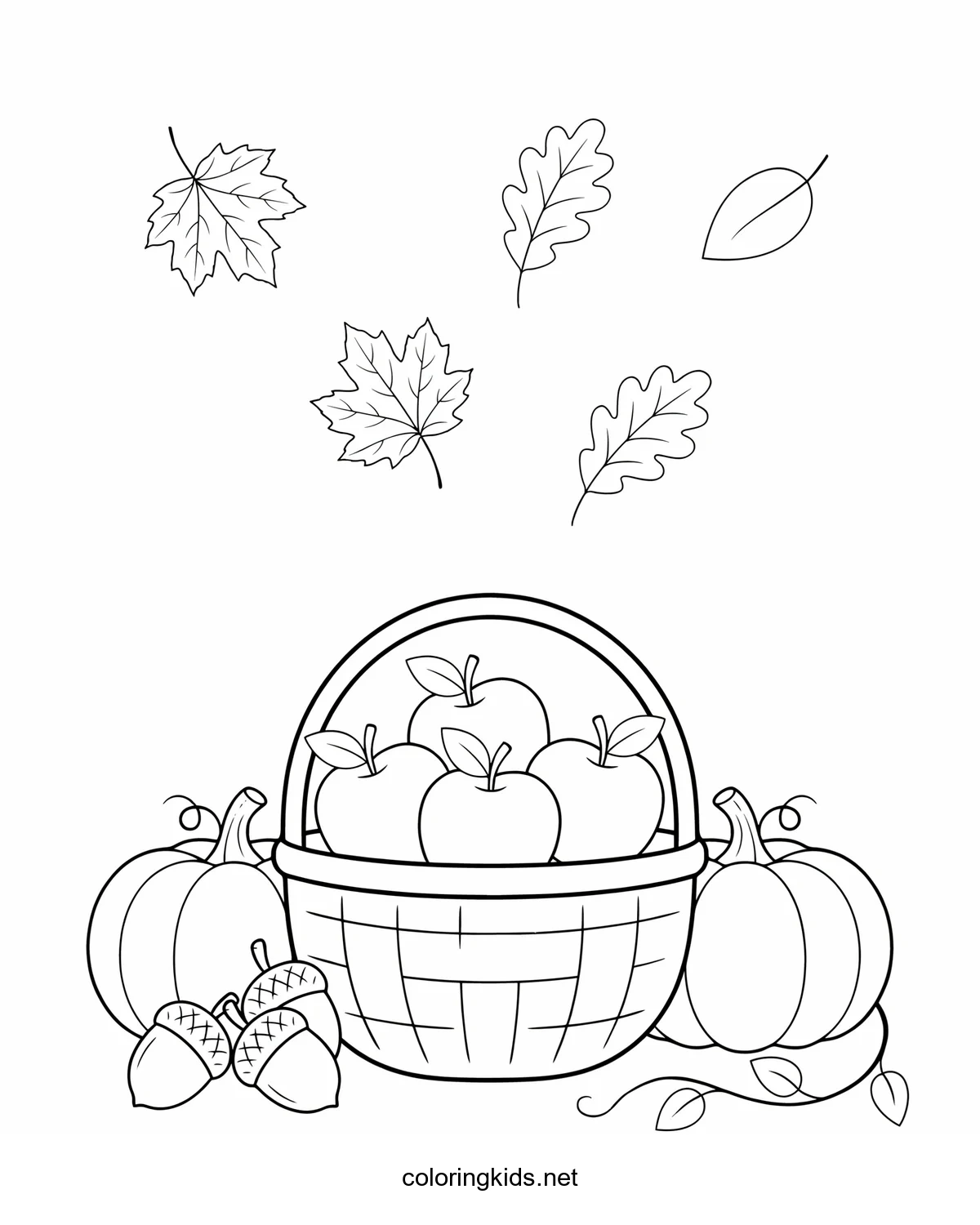 Fall coloring pages for kids, printable free