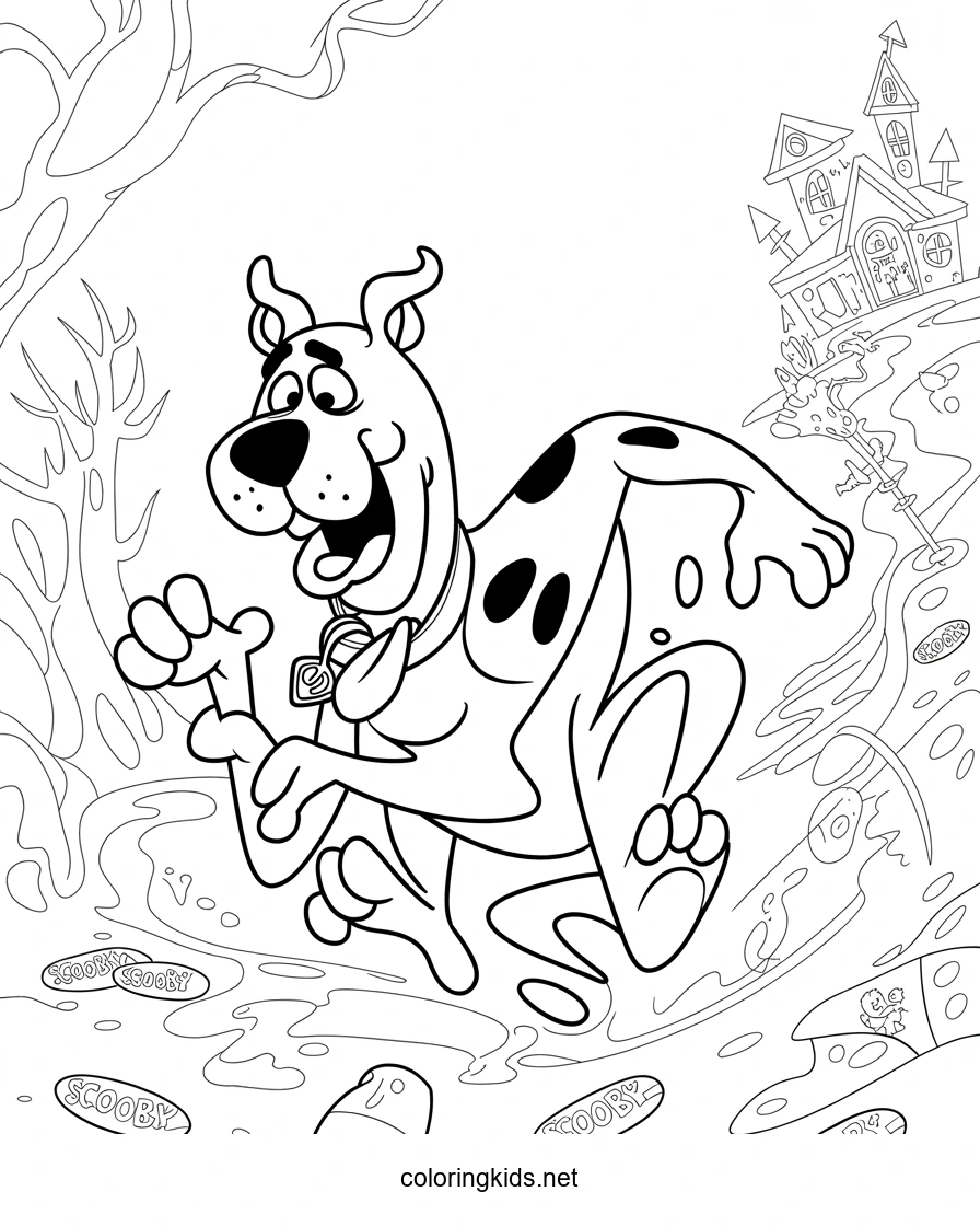 Funny Scooby Doo coloring pages for kids, printable…