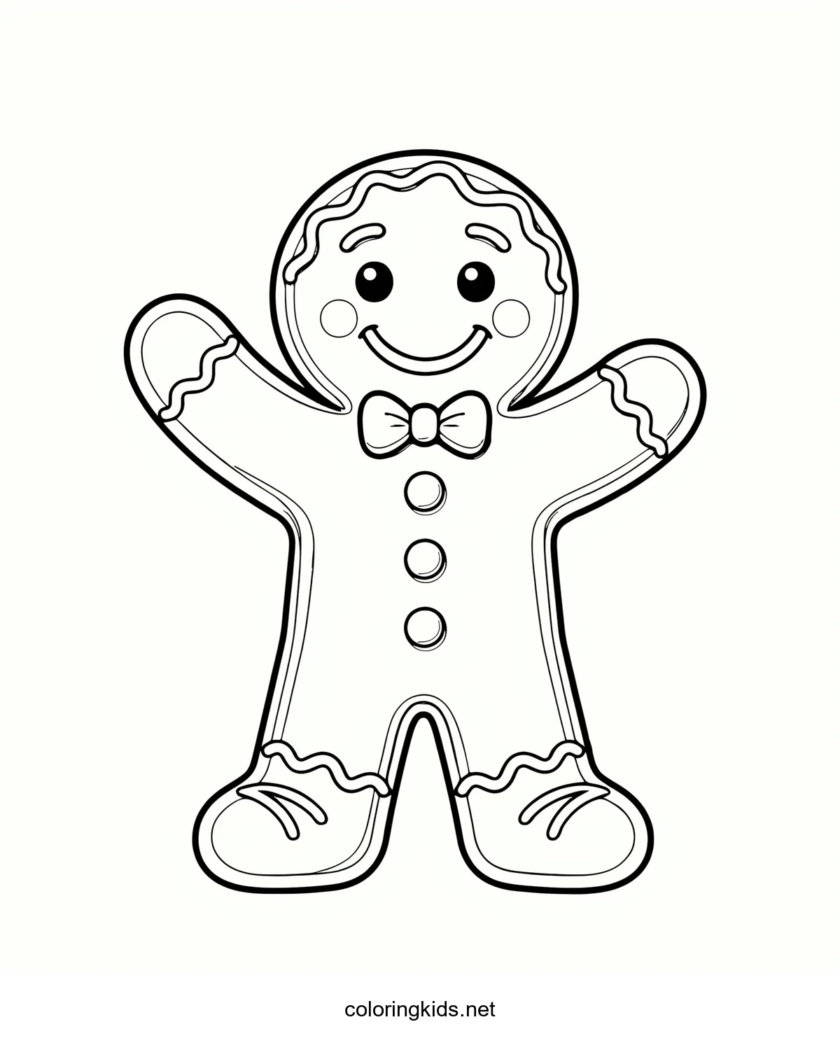 Gingerbread Man coloring pages for kids, printable free