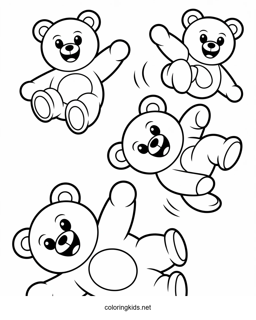 Gummi bears coloring pages for kids, printable free