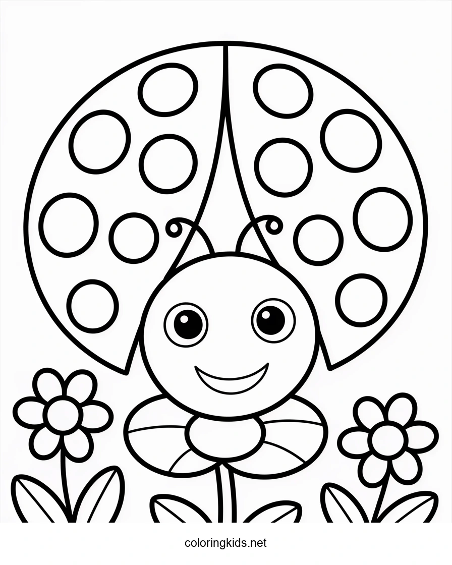 Ladybug coloring pages for kids, printable