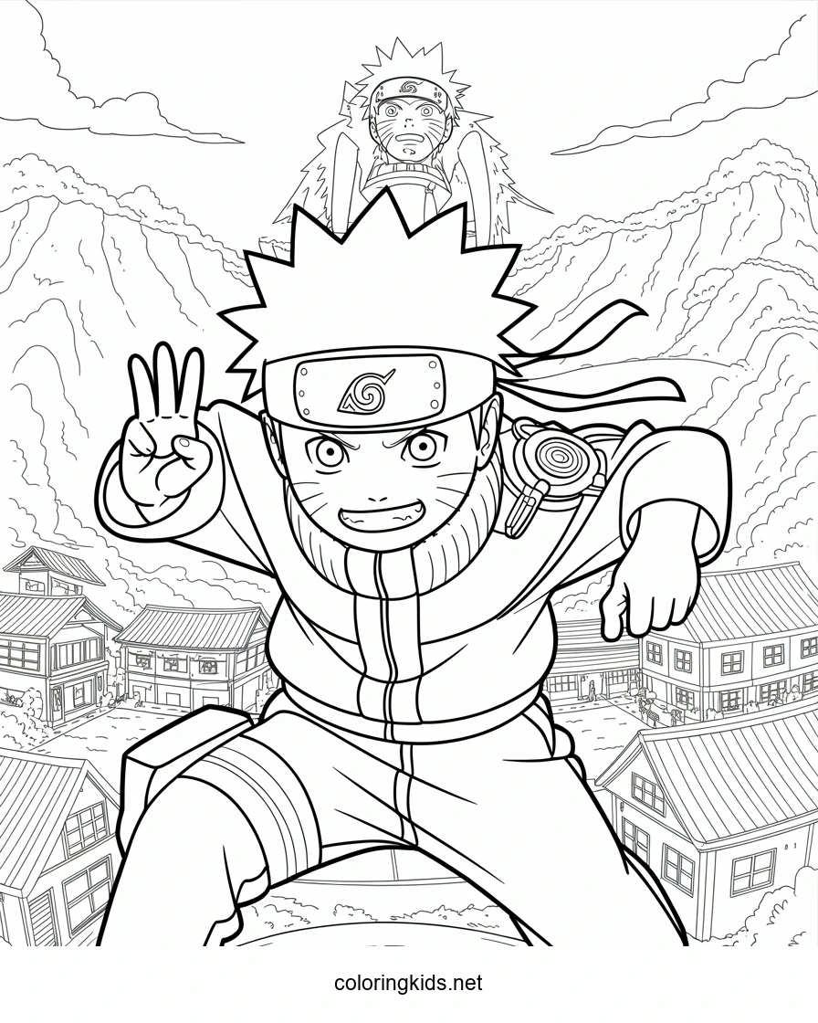 Manga Naruto coloring pages for kids, printable free