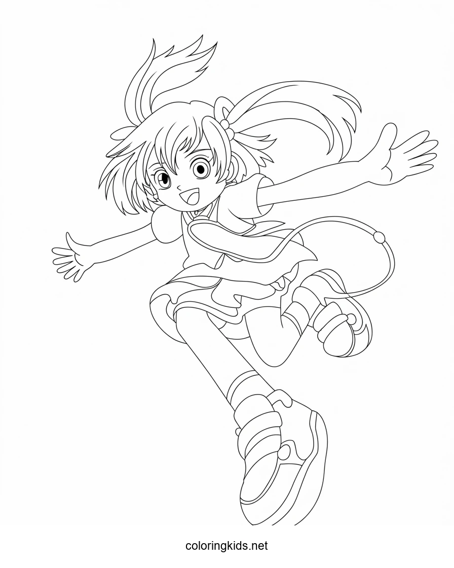 Mini Hotaru Shugo chara anime coloring pages for kids, printable free