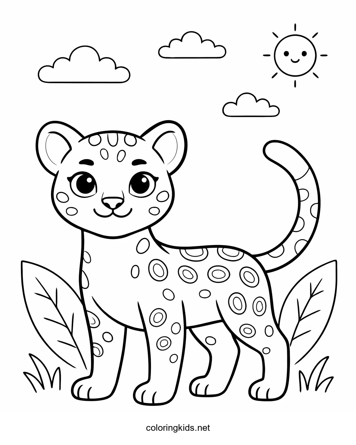 Ocelot coloring pages for kids, printable free