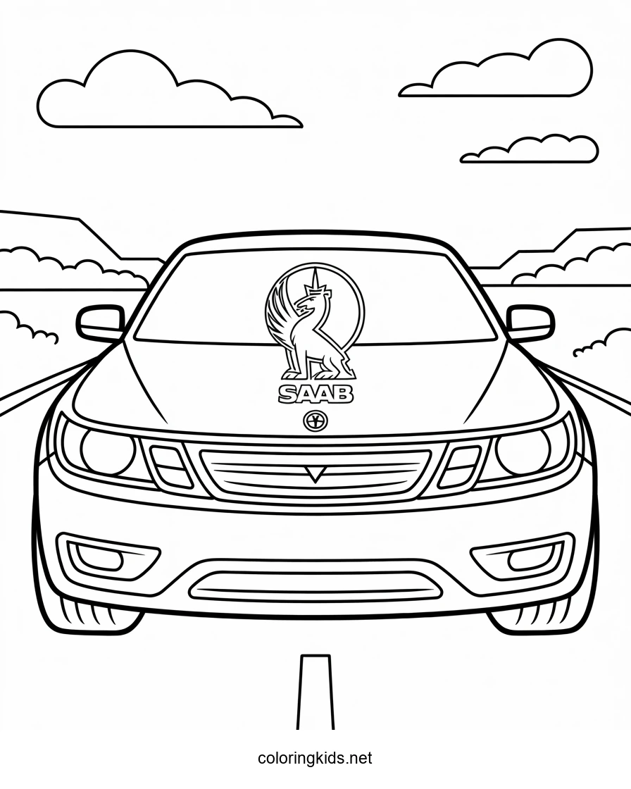 Saab logo coloring pages online (Logos of saab car coloring pages)