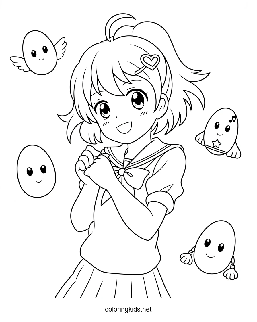 Shugo Chara Coloring Pages for Kids, Printable Free