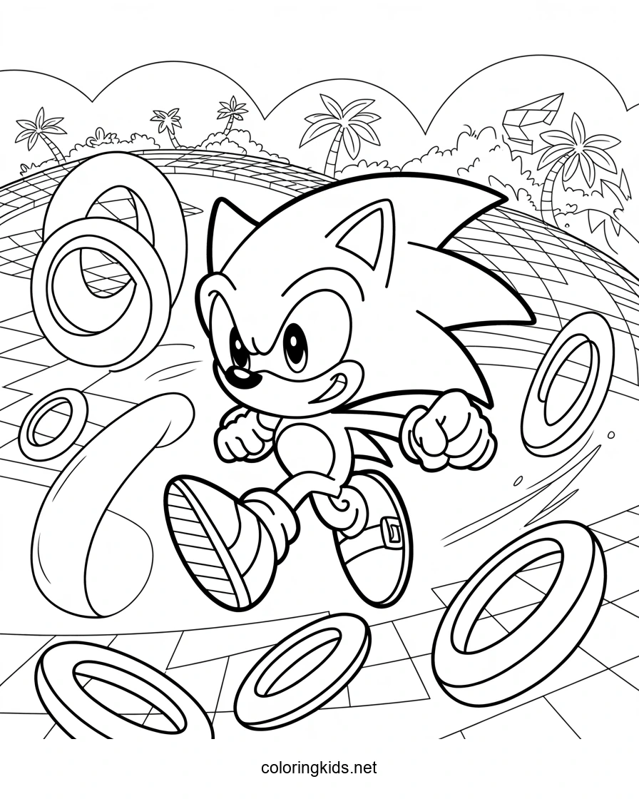 Sonic coloring pages for kids free printable