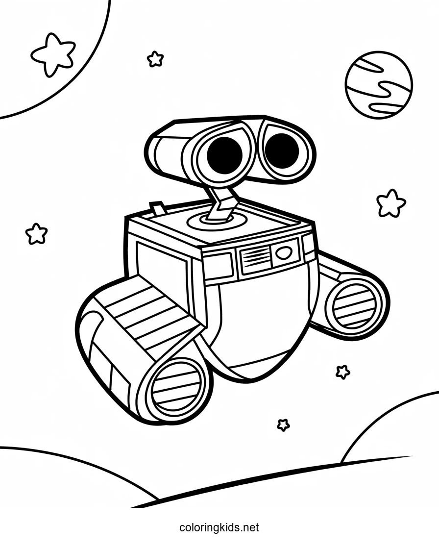 Spaceship from Wall-E cartoon coloring pages for kid…