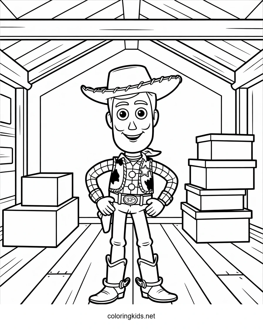 Toy for attic coloring pages for kids, printable fre…