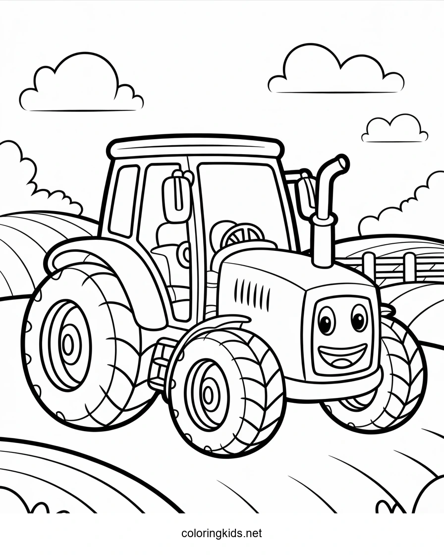 Tractor Coloring Pages for Kids, Printable Free