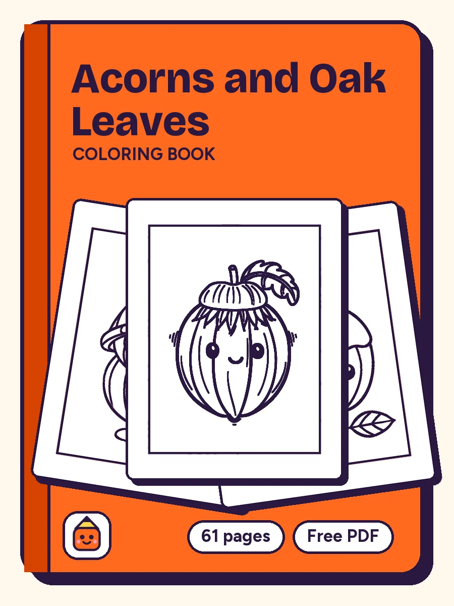 Acorns and Oak Leaves Coloring Book
