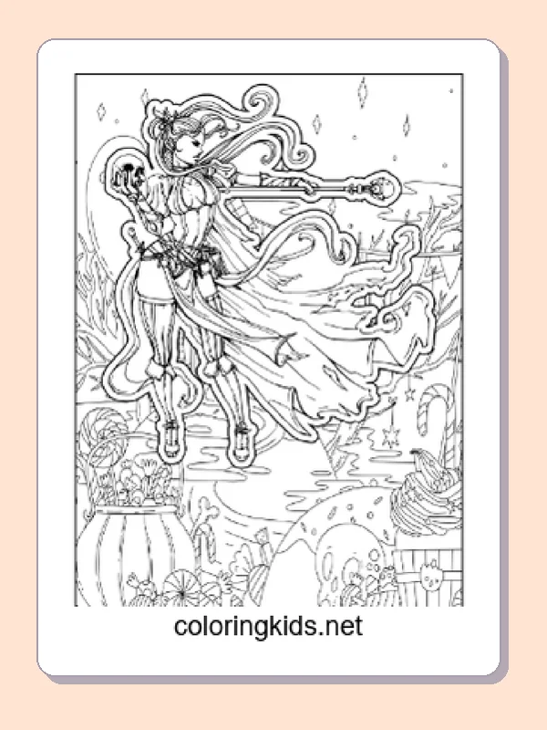 Swirling Halloween figure in a landscape