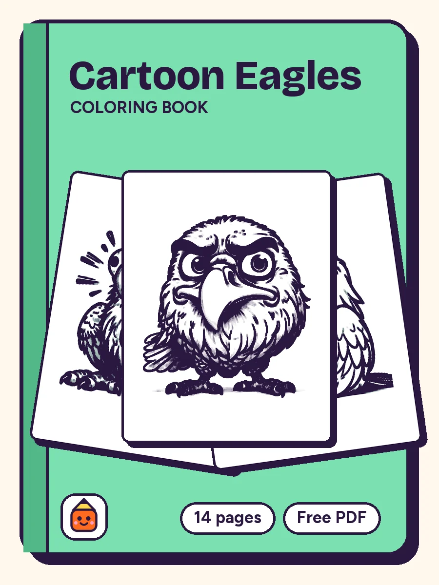 Cover of Cartoon Eagles Coloring Book