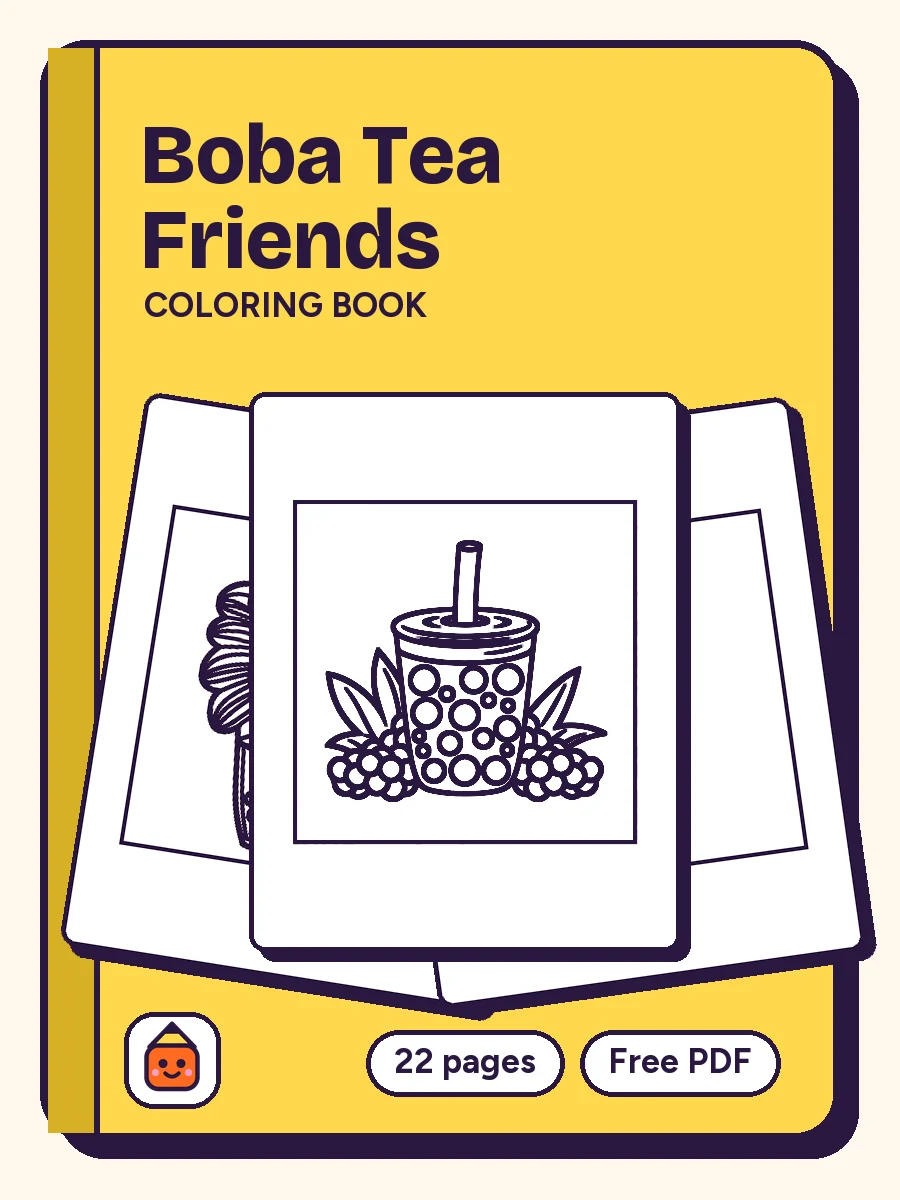 Cover of Boba Tea Friends Coloring Book