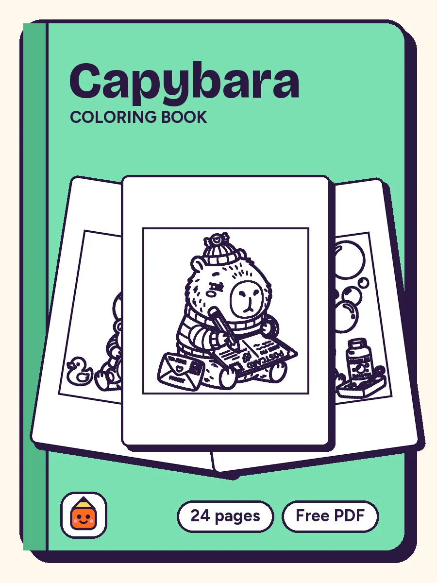 Cover of Capybara Coloring Book