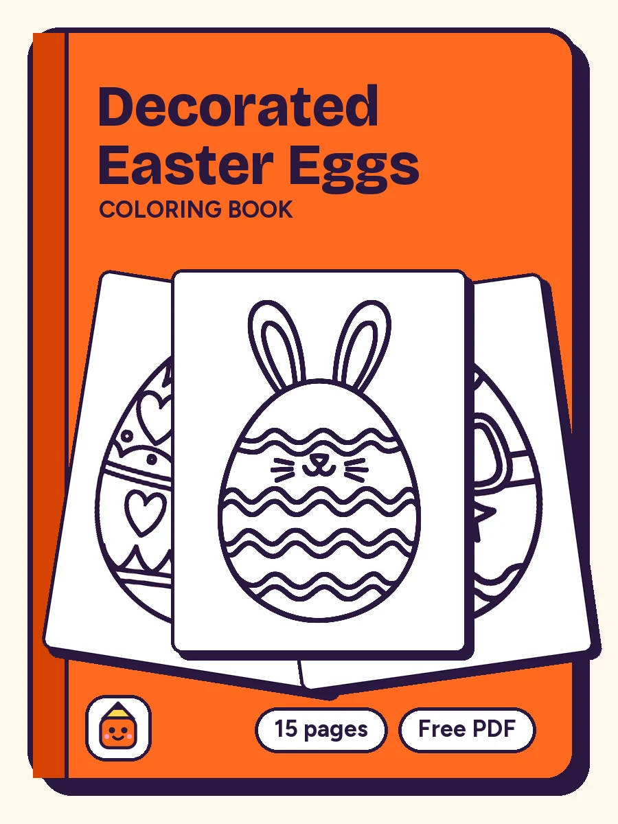Cover of Decorated Easter Eggs Coloring Book