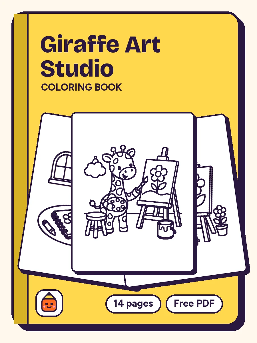 Cover of Giraffe Art Studio Coloring Book