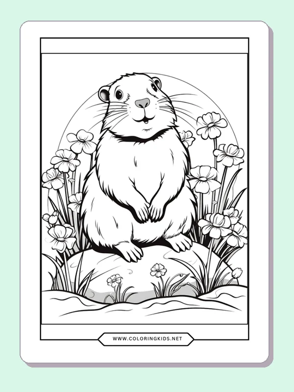Groundhog with hills behind it