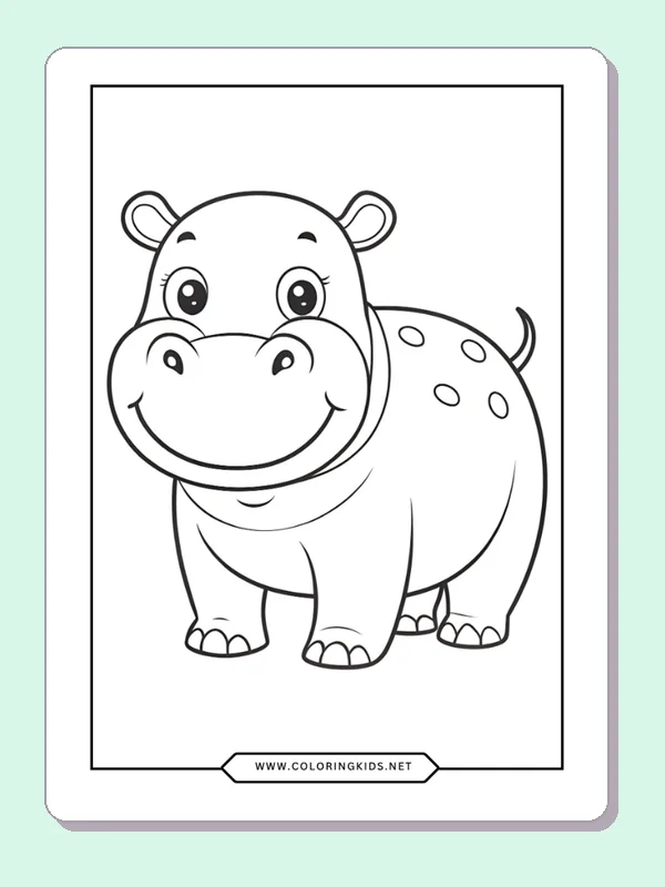 Hippo standing with spotted back