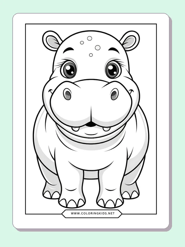 Big-eyed hippopotamus portrait