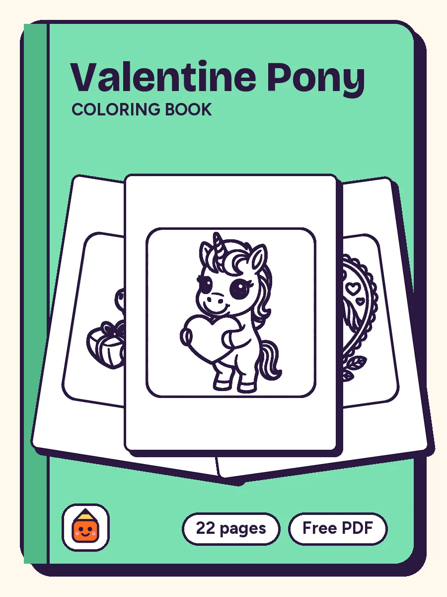 Cover of Valentine Pony Coloring Book