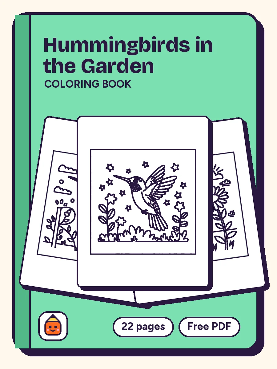 Cover of Hummingbirds in the Garden Coloring Book