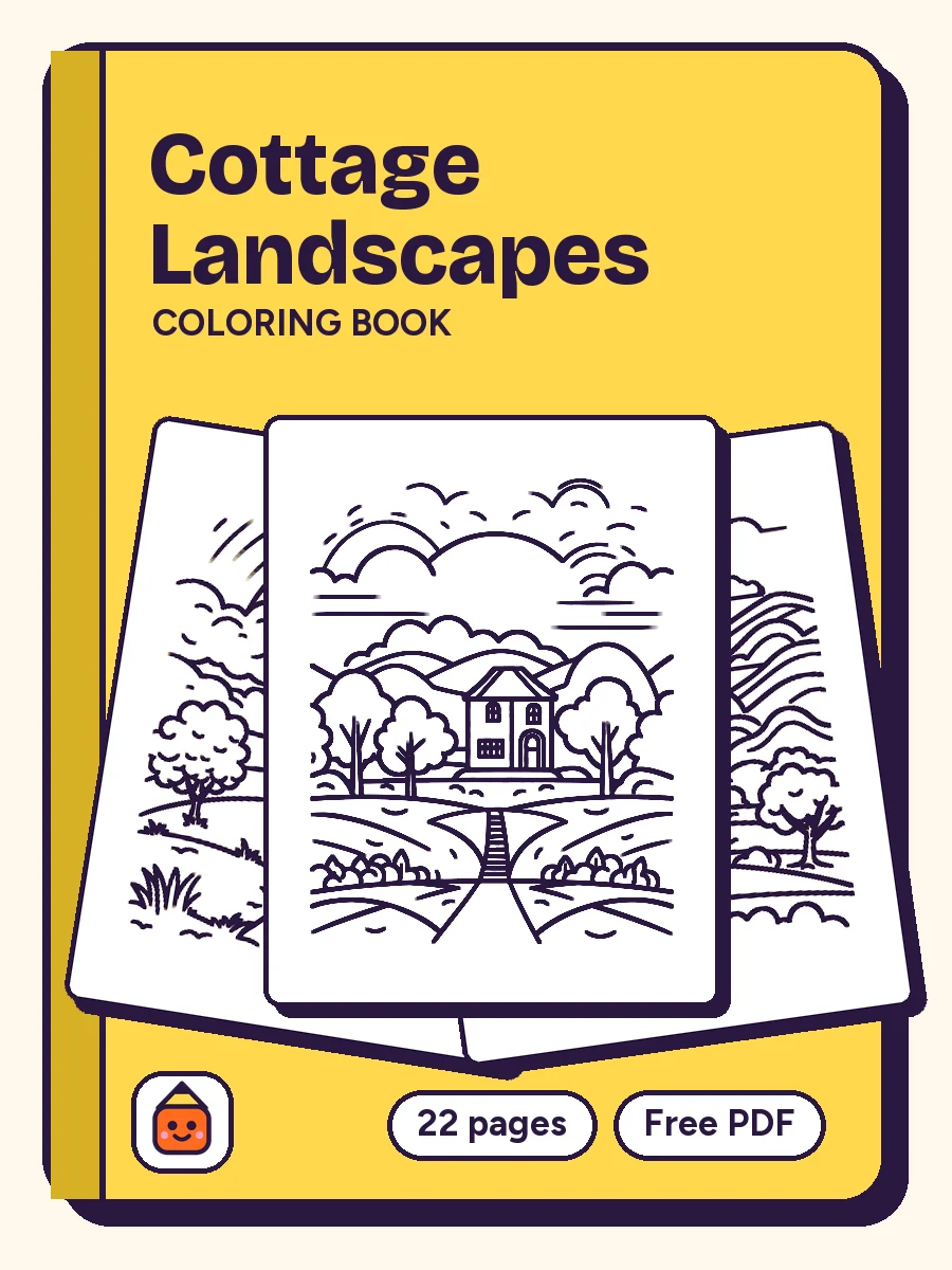 Cover of Cottage Landscapes Coloring Book