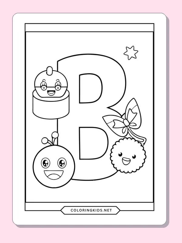 Large B with ball and butterfly