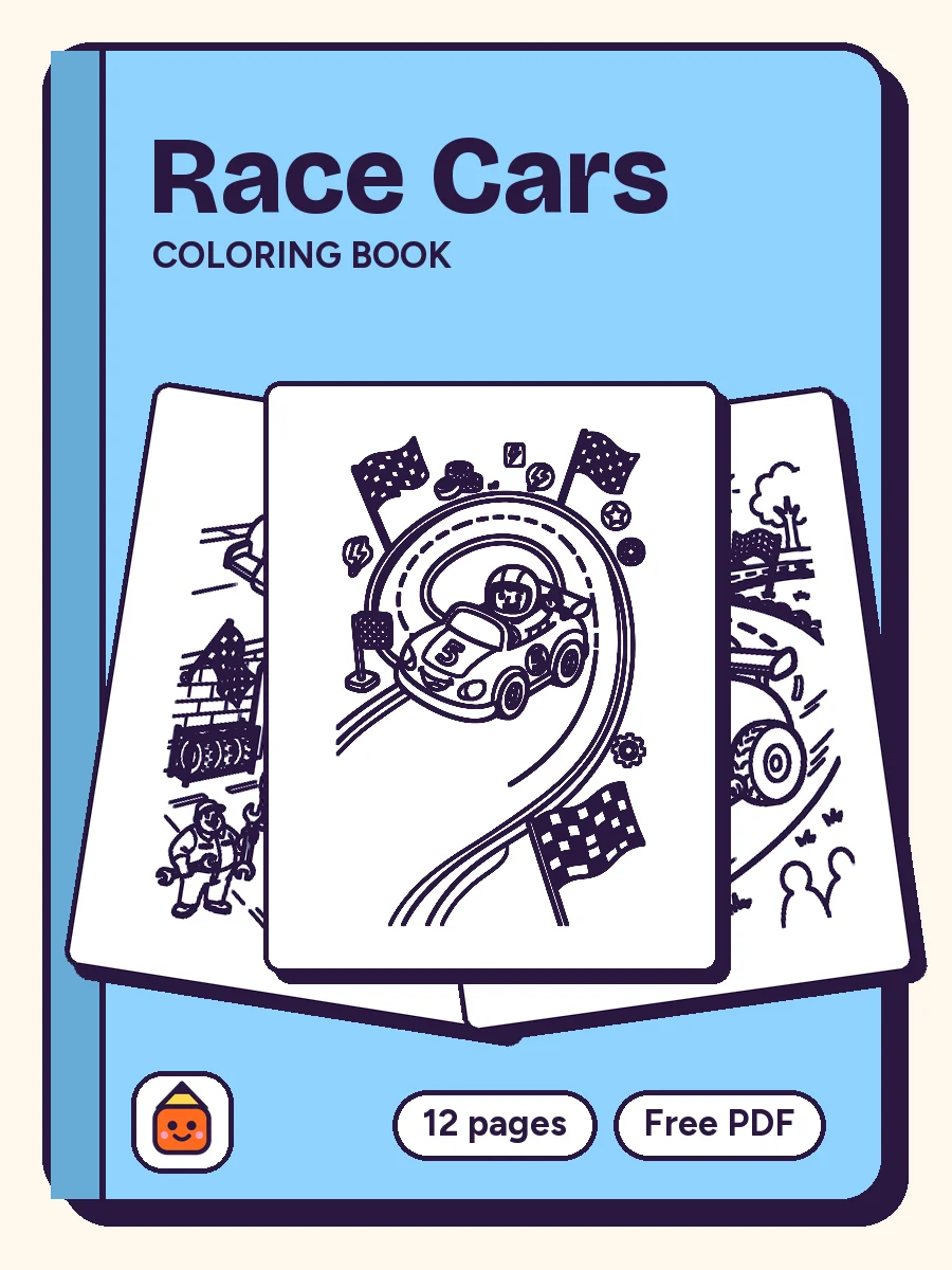 Cover of Race Cars Coloring Book