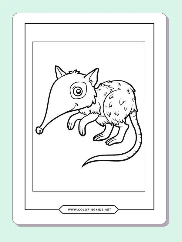 Rat curled over its tail