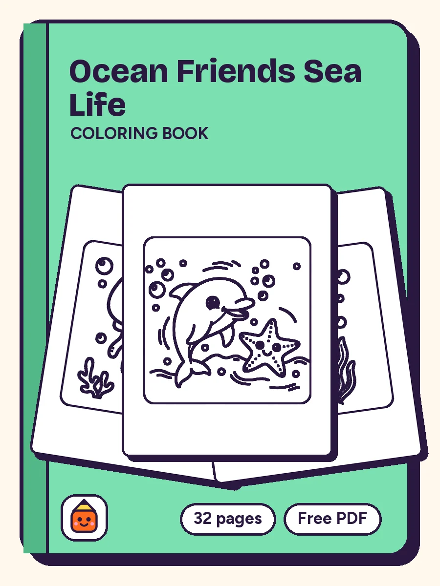 Cover of Ocean Friends Sea Life Coloring Book