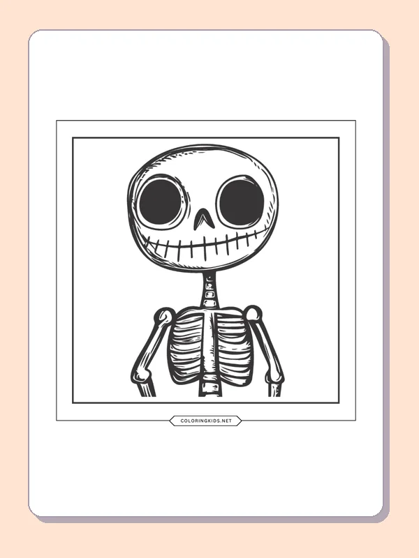 Round-eyed skeleton portrait