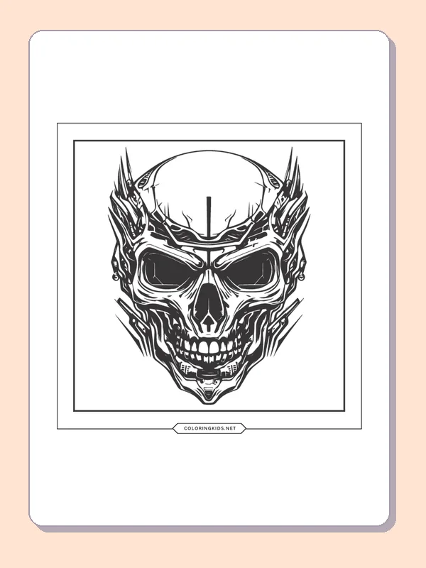 Sharp-toothed skull with dark shading
