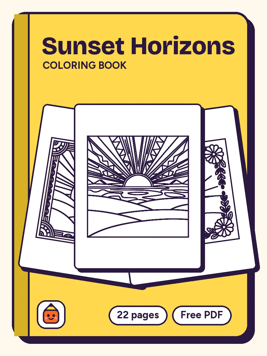 Cover of Sunset Horizons Coloring Book