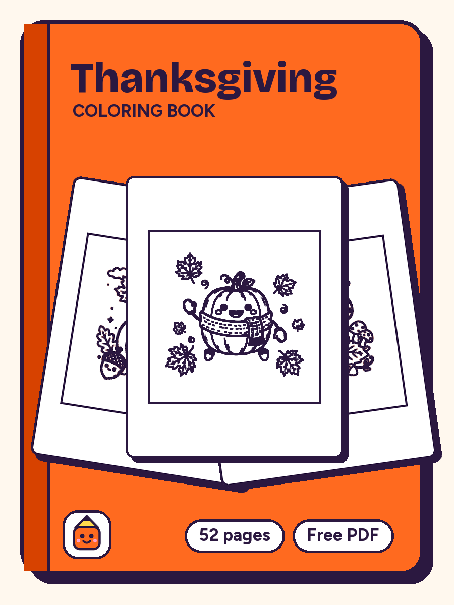 Thanksgiving Coloring Book: 52-Page PDF
