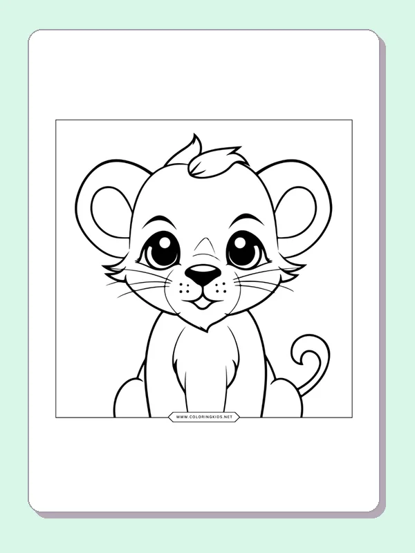 Close portrait of a young cub
