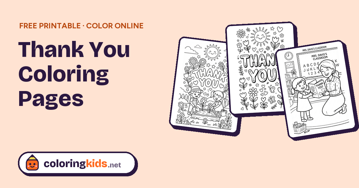 10 Thank You Coloring Pages: Gifts & Hugs | ColoringKids.net