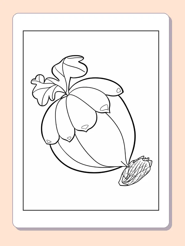 Tipped Acorn with Fallen Cap Piece, black-and-white acorn line art