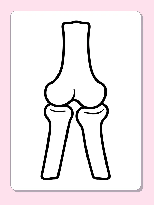 Black and white printable elbow joint coloring sheet