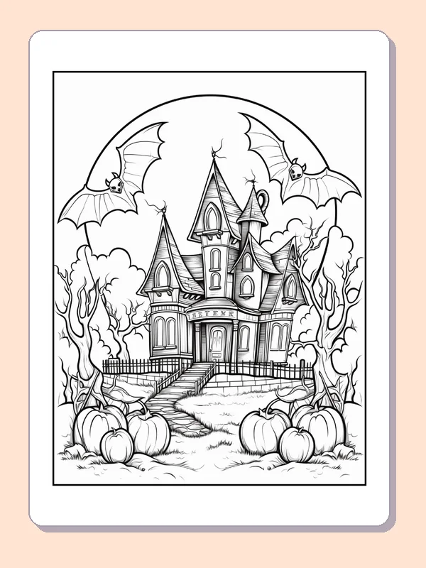 Color Book Bat Bat Flying Over a Castle coloring page | ColoringKids.net
